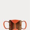 Sunset Orange Women’s Ralph Lauren Reversible Leather Medium Bellport Tote Bags