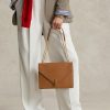 Tan Women’s Ralph Lauren Polo ID Calfskin Envelope Crossbody Bags