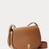 Tan Women’s Ralph Lauren Polo ID Calfskin Saddle Bags