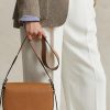 Tan Women’s Ralph Lauren Polo ID Calfskin Saddle Bags