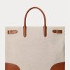 Vanilla/Lauren Tan Women’s Ralph Lauren Canvas Large Devyn Tote Bags Vanilla/Lauren Tan Women’s Ralph Lauren Canvas Large Devyn Tote Bags