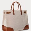 Vanilla/Lauren Tan Women’s Ralph Lauren Canvas Large Devyn Tote Bags Vanilla/Lauren Tan Women’s Ralph Lauren Canvas Large Devyn Tote Bags