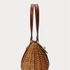 Walnut/Lauren Tan Women’s Ralph Lauren Rattan Medium Lilly Satchel Bags