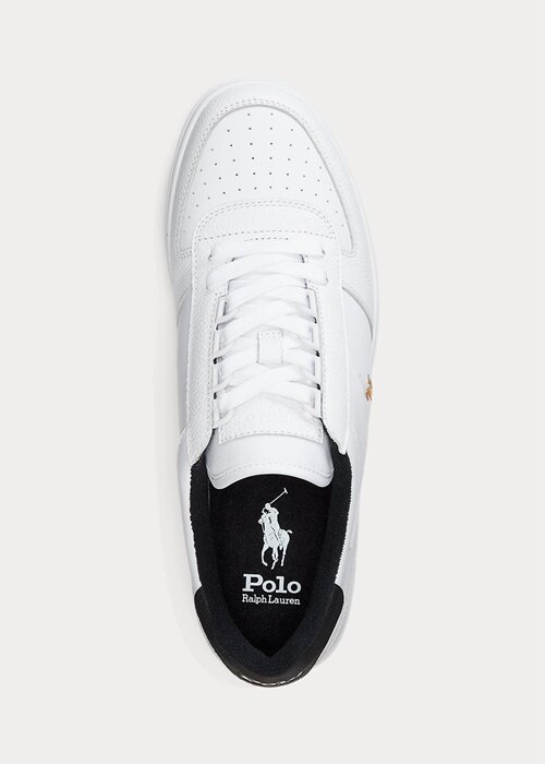 White / Black Men’s Ralph Lauren Court Leather Low-Top Sneakers White / Black Men’s Ralph Lauren Court Leather Low-Top Sneakers