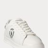 White / Black Men’s Ralph Lauren Heritage Court II Leather Sneakers