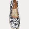 White / Black Women’s Ralph Lauren Cameryn III Floral Leather Espadrille
