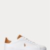 White / Brown Men’s Ralph Lauren Heritage Court II Leather Sneakers White / Brown Men’s Ralph Lauren Heritage Court II Leather Sneakers