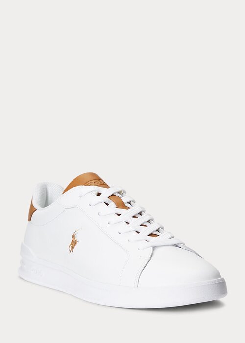 White / Brown Men’s Ralph Lauren Heritage Court II Leather Sneakers White / Brown Men’s Ralph Lauren Heritage Court II Leather Sneakers