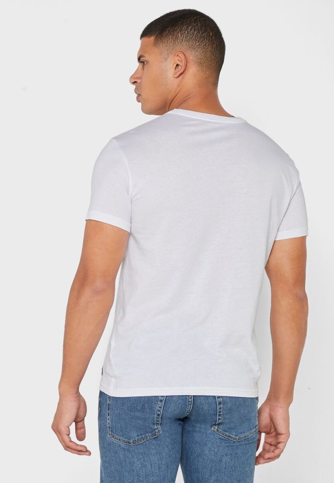 White Men’s Ralph Lauren 2 Pack Essential V- Neck T Shirts
