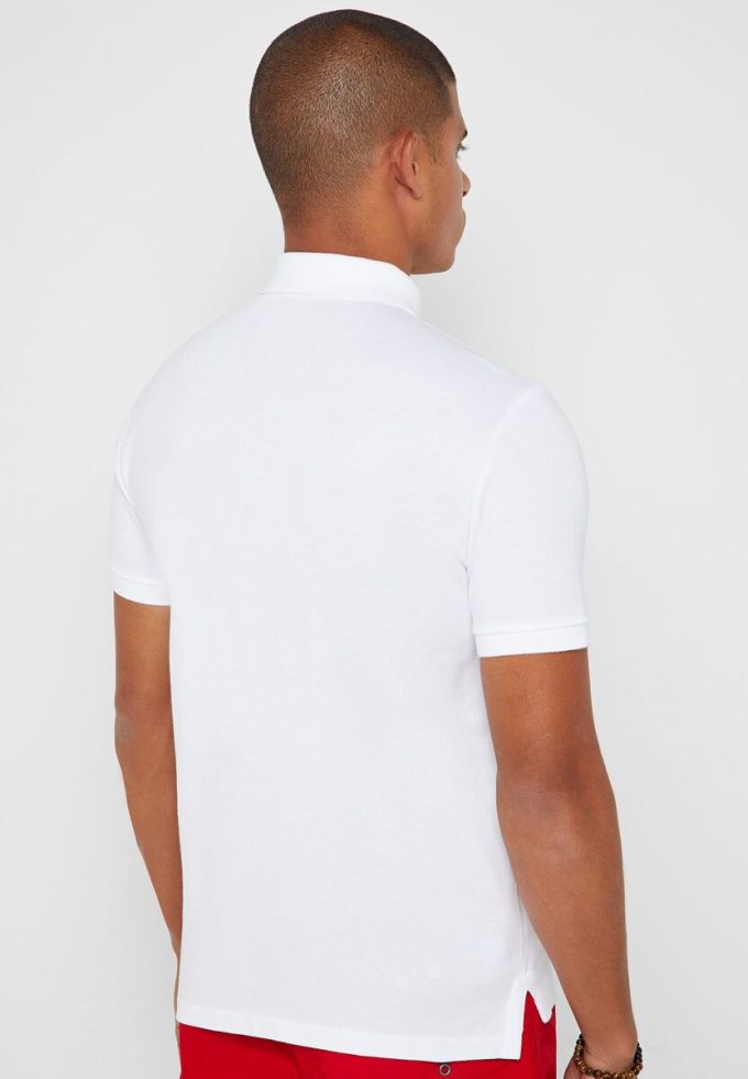 White Men’s Ralph Lauren Basic Mesh Polo Shirts