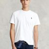 White Men’s Ralph Lauren Classic Fit Jersey Crewneck  T Shirts