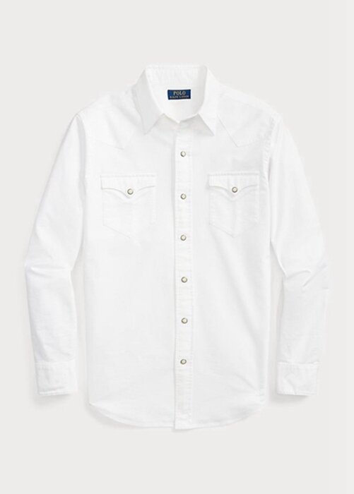 White Men’s Ralph Lauren Classic Fit Oxford Western Shirts White Men’s Ralph Lauren Classic Fit Oxford Western Shirts