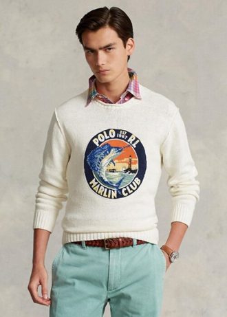 White Men’s Ralph Lauren Cotton-linen Graphic Jumper  Sweaters