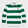 White Men’s Ralph Lauren Custom Slim Fit Bear Rugby Polo Shirts
