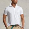 White Men’s Ralph Lauren Custom Slim Fit Birdseye Polo Shirts