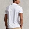 White Men’s Ralph Lauren Custom Slim Fit Birdseye Polo Shirts