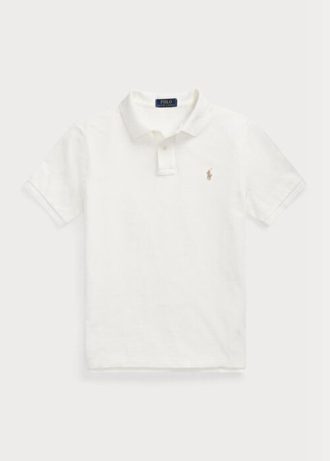 White Men’s Ralph Lauren Custom Slim Fit Mesh Polo Shirts