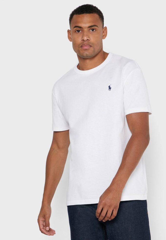 White Men’s Ralph Lauren Essential Crew Neck T Shirts