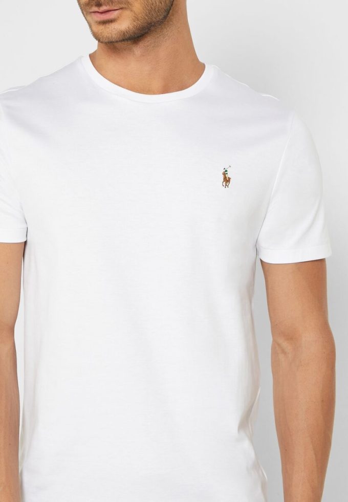 White Men’s Ralph Lauren Essential Crew Neck T Shirts