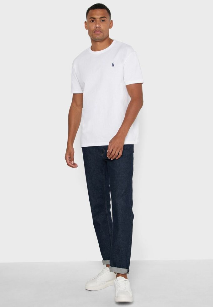 White Men’s Ralph Lauren Essential Crew Neck T Shirts