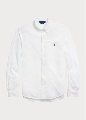 White Men’s Ralph Lauren Featherweight Mesh   Shirts