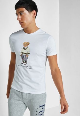 White Men’s Ralph Lauren Graphic Crew Neck T Shirts