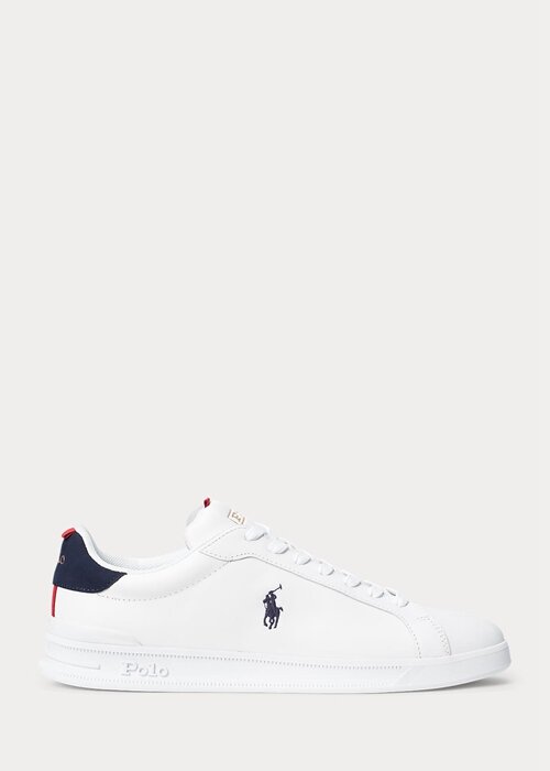 White Men’s Ralph Lauren Heritage Court II Leather Sneakers White Men’s Ralph Lauren Heritage Court II Leather Sneakers