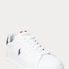 White Men’s Ralph Lauren Heritage Court II Leather Sneakers White Men’s Ralph Lauren Heritage Court II Leather Sneakers