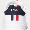 White Men’s Ralph Lauren Heritage Court II Leather Sneakers White Men’s Ralph Lauren Heritage Court II Leather Sneakers