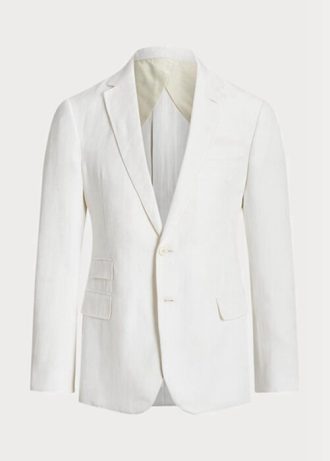 White Men’s Ralph Lauren Kent Herringbone Suit  Blazers