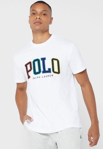 White Men’s Ralph Lauren Logo Crew Neck T Shirts