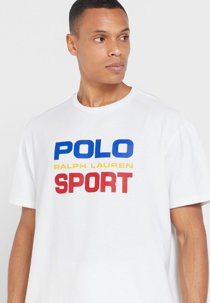 White Men’s Ralph Lauren Logo Crew Neck T Shirts