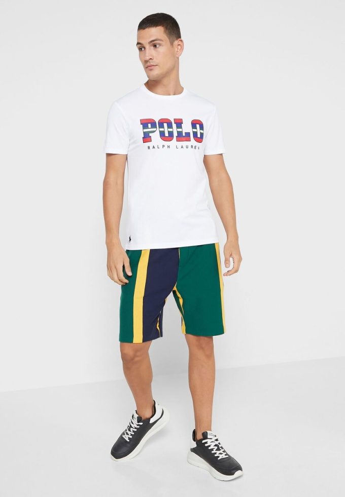 White Men’s Ralph Lauren Logo Crew Neck T Shirts