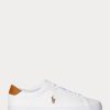 White Men’s Ralph Lauren Longwood Leather Sneakers