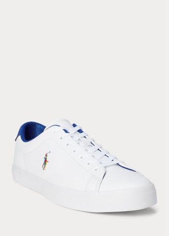 White Men’s Ralph Lauren Longwood Leather Sneakers