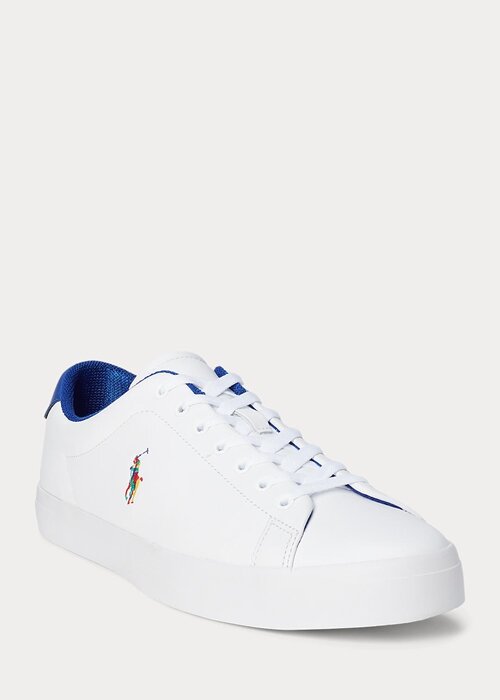 White Men’s Ralph Lauren Longwood Leather Sneakers White Men’s Ralph Lauren Longwood Leather Sneakers