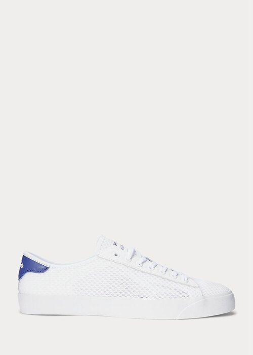 White Men’s Ralph Lauren Nelson Leather-Trim Mesh Sneakers White Men’s Ralph Lauren Nelson Leather-Trim Mesh Sneakers