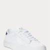 White Men’s Ralph Lauren Nelson Leather-Trim Mesh Sneakers White Men’s Ralph Lauren Nelson Leather-Trim Mesh Sneakers