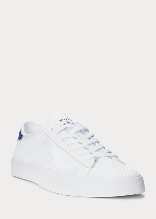 White Men’s Ralph Lauren Nelson Leather-Trim Mesh Sneakers White Men’s Ralph Lauren Nelson Leather-Trim Mesh Sneakers