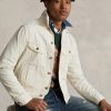 White Men’s Ralph Lauren Polo Bear Embroidered Trucker Jackets