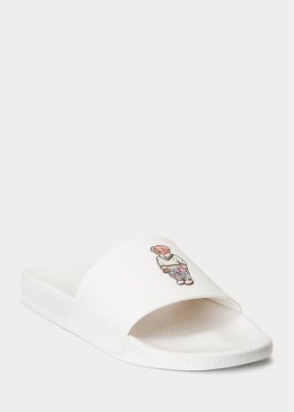 White Men’s Ralph Lauren Polo Bear Slippers