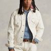 White Men’s Ralph Lauren Relaxed Fit Canvas Trucker Jackets