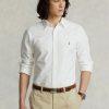 White Men’s Ralph Lauren Slim Fit Oxford  Shirts