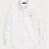 White Men’s Ralph Lauren Slim Fit Oxford  Shirts