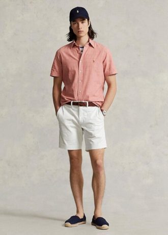 White Men’s Ralph Lauren Stretch Straight Fit Chino  Shorts