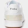 White / Navy Men’s Ralph Lauren Court Leather-Suede Sneakers White / Navy Men’s Ralph Lauren Court Leather-Suede Sneakers