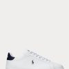 White / Navy Men’s Ralph Lauren Heritage Court II Leather Sneakers White / Navy Men’s Ralph Lauren Heritage Court II Leather Sneakers