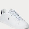 White / Navy Men’s Ralph Lauren Heritage Court II Leather Sneakers White / Navy Men’s Ralph Lauren Heritage Court II Leather Sneakers