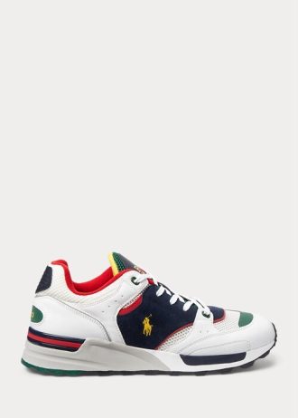 White / Navy Men’s Ralph Lauren Trackster 200 Sneakers