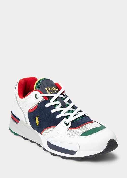 White / Navy Men’s Ralph Lauren Trackster 200 Sneakers White / Navy Men’s Ralph Lauren Trackster 200 Sneakers